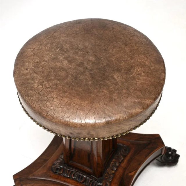 William IV Adjustable Piano Stool, 1830s For Sale - Image 4 of 9