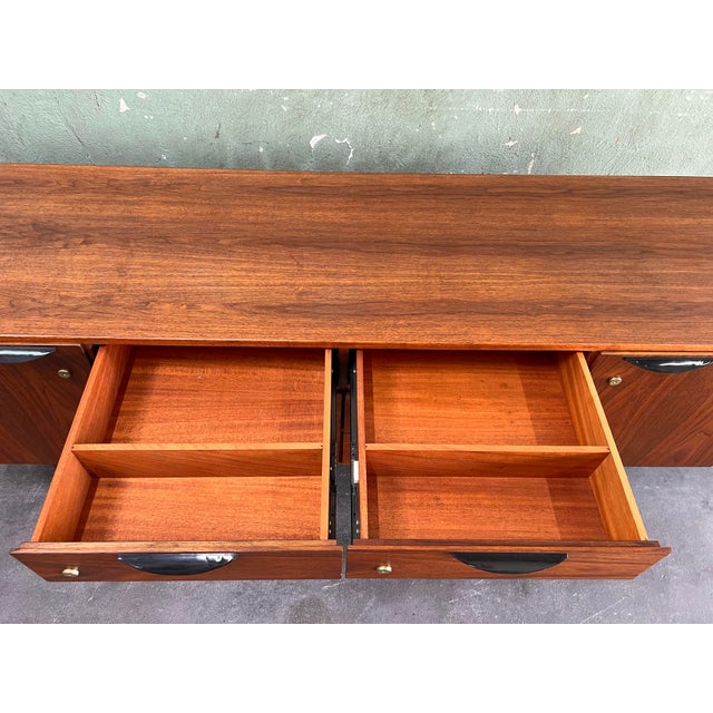 1960s Jens Risom (Attributed) 72” Walnut Credenza, Refurbished W/ Restored Top For Sale - Image 11 of 12