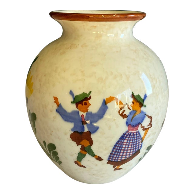 1940's Majolika Peasant Vase For Sale