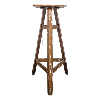 Mid-Century Oak Sculptor's Stand For Sale