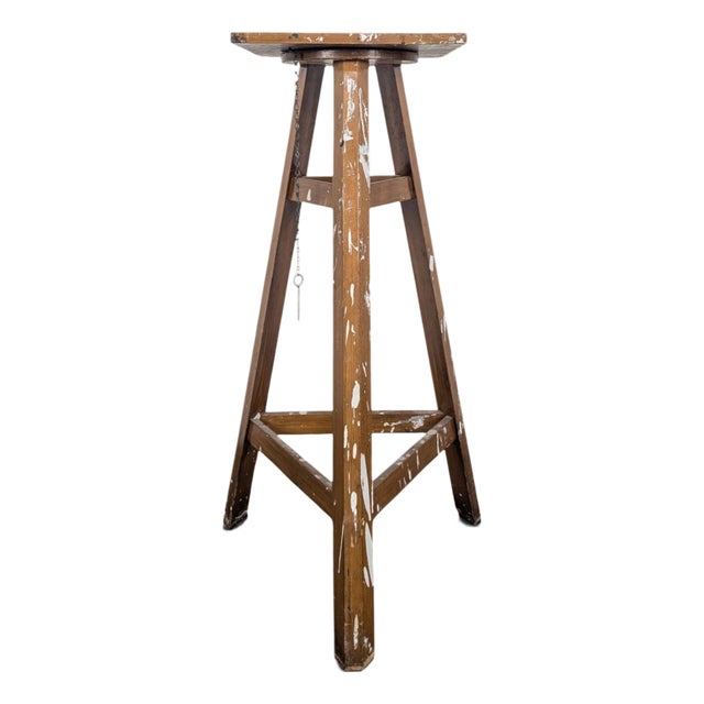 Mid-Century Oak Sculptor's Stand For Sale