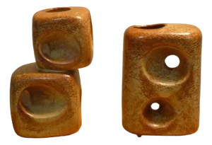 Vases with Geometric Shapes by Roberto Rigon for Bertoncello Ceramiche Darte, Italy, 1970s, Set of 2