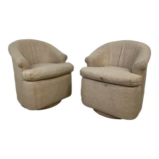 Pair of Petite Swivel Tub Chairs For Sale