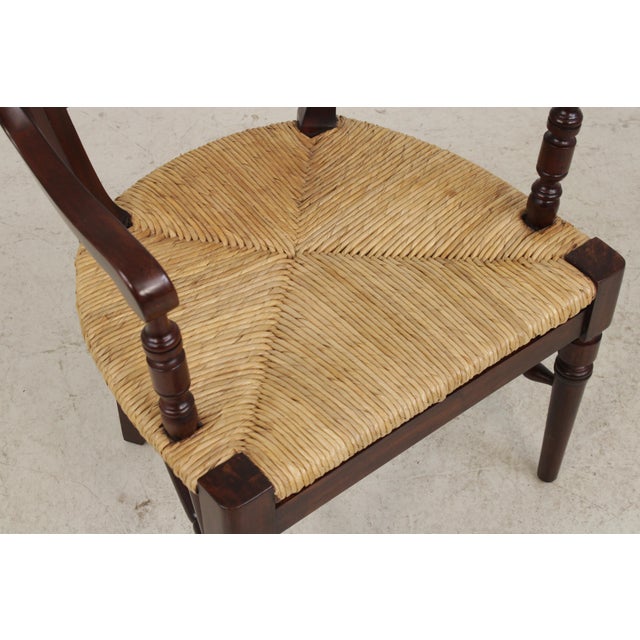 Pair of Rush Seat Barrel Back Chairs For Sale - Image 9 of 16