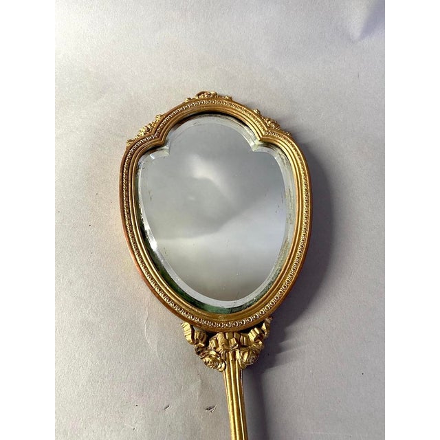 French 19th C French Louis XVI Bronze Vanity Mirror - 1 Pc For Sale - Image 3 of 11