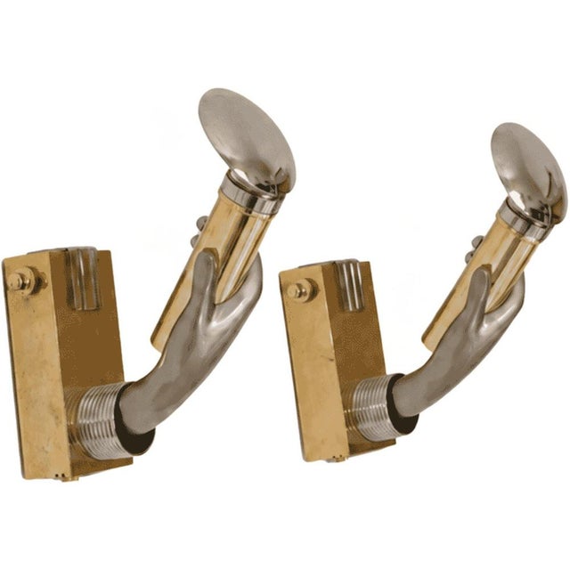 Italian Gothic Style Hand-Shaped Wall Sconces in Brass and Metal by Gio Ponti, 1970s, Set of 2 For Sale - Image 16 of 16