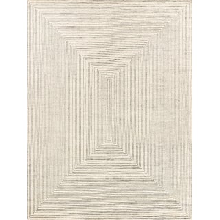 Exquisite Rugs Crescent Hand-Knotted New Zealand Wool Ivory Rug-9'X12' For Sale