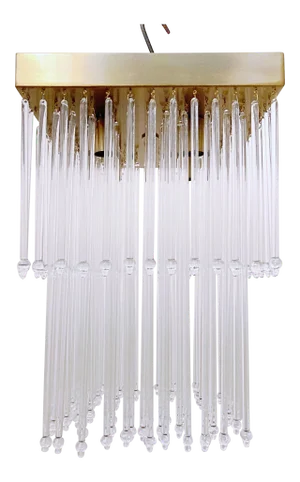 Custom Made Light Bronze Chandelier With Glass Rods