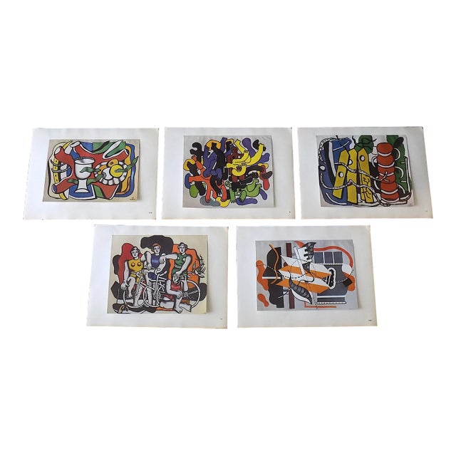 Vintage Mid 20th Century Fernand Leger Signed Limited Edition Cubist Lithographs - Set of 5 For Sale