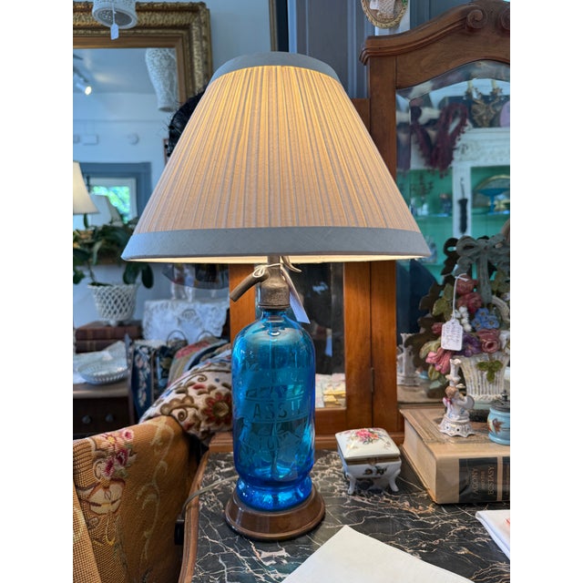 Fabulous French vintage soda siphons. Price is for SINGLE lamp and shade. These lamps are both in excellent condition. The...