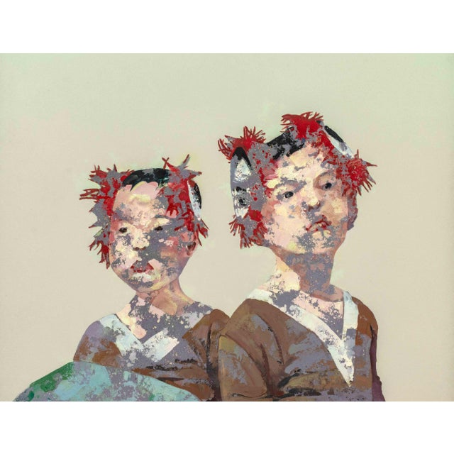 Guo Jin (Chinese, b. 1964), "Children No.2", Oil on Canvas, 2007, signed and dated lower left, signed and dated in Chinese...