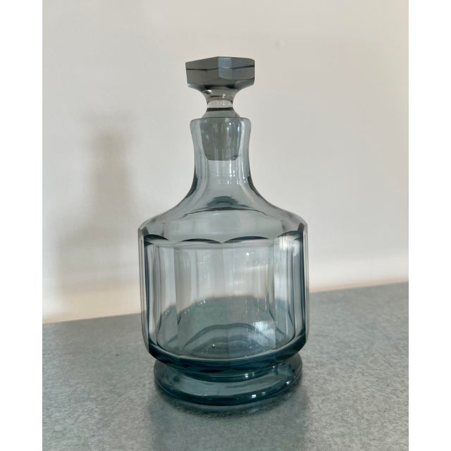 Mid-Century Modern 1930s Blue Art Deco Decanter For Sale - Image 3 of 5
