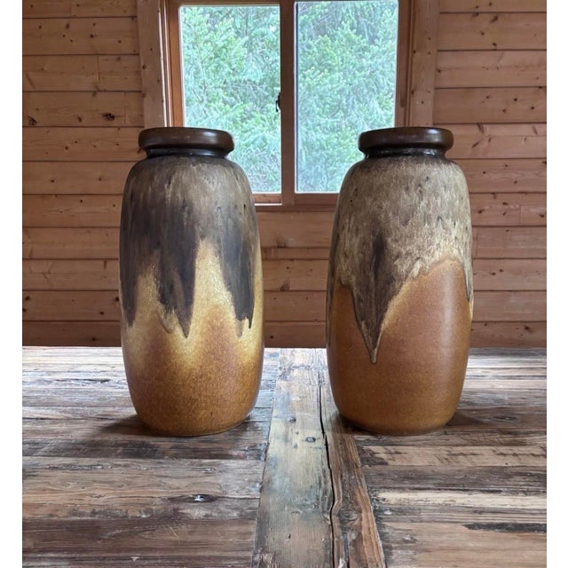 Pair of Fat Lava Pottety Floor Vases by Scheurich Keramik West 284-53 For Sale In Seattle - Image 6 of 10