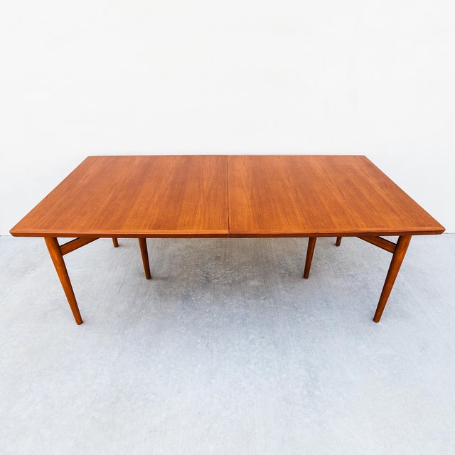 Brown Restored Arne Vodder Model 201 Danish Modern Teak Extension Dining Table For Sale - Image 8 of 16
