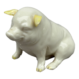 Vintage Irish Belleek Porcelain Pig