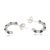 Metal Modern Round Blue Sapphire & Diamond Half Hoop Earrings in 14k White Gold- A Pair For Sale - Image 7 of 15