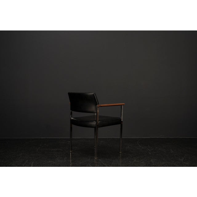 Black Mid-Century Black Armchair, 1960s For Sale - Image 8 of 18