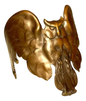Art Nouveau Bracelet Owl with Spread Wings Bronze with Copper Patina