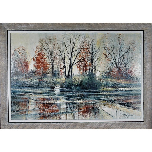 Paint Richard Ellis Wagner, Autumn River Bank, Circa 1955 For Sale - Image 7 of 7