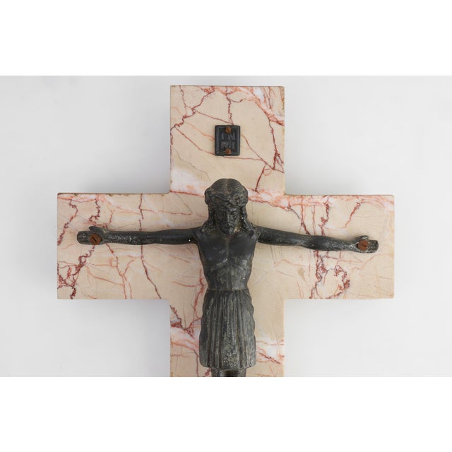 Belgium / 1920 / Crucifix / bronze and marble / Religious An evocative devotional object from Belgium, dating to the early...