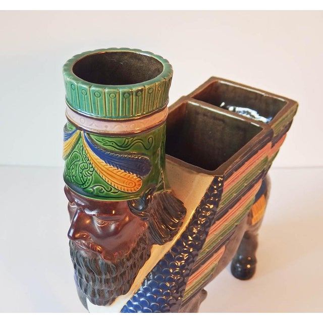 Lamassu Ceramic Vase by Gerbing and Stephan For Sale - Image 10 of 13