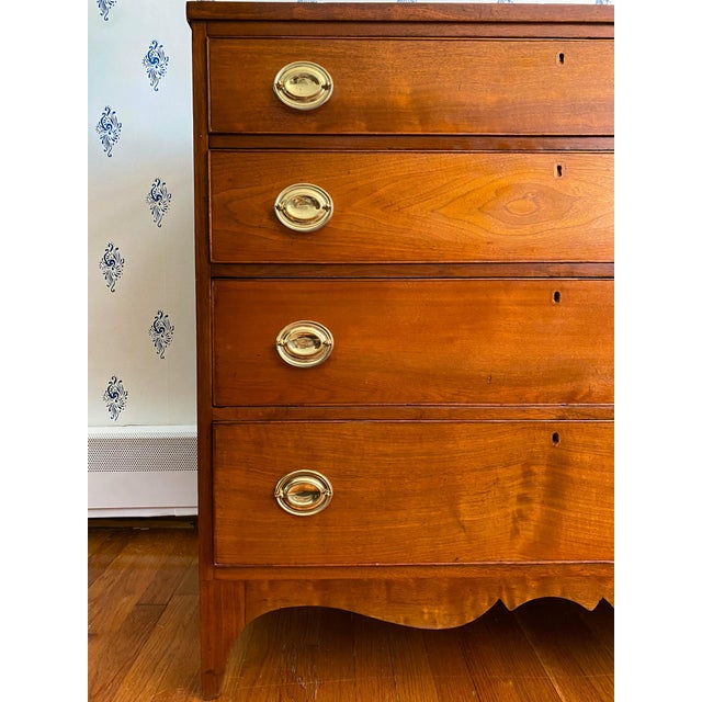 Neoclassical Antique Early 1800s Southern Neoclassical Mahogany Chest of Drawers, Likely Virginia For Sale - Image 3 of 14