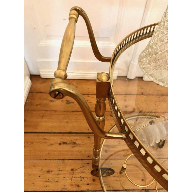 Metal Vintage Brass Serving Trolley, 1950s For Sale - Image 7 of 13