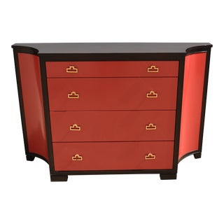 Late 20th Century Vintage Hickory White Lillian August Guy Clipped Corner 4 Drawer Credenza For Sale