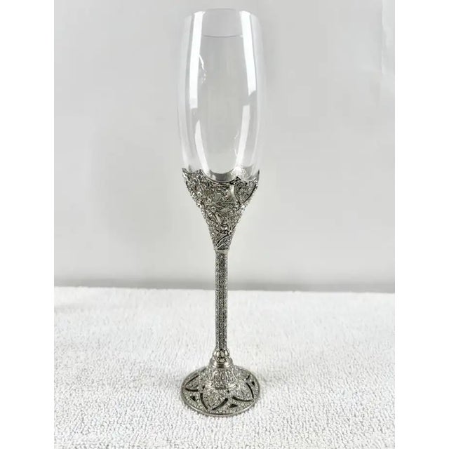 Olivia Riegel Windsor Swarovski Crystals Flute, Set of 2 For Sale - Image 10 of 14