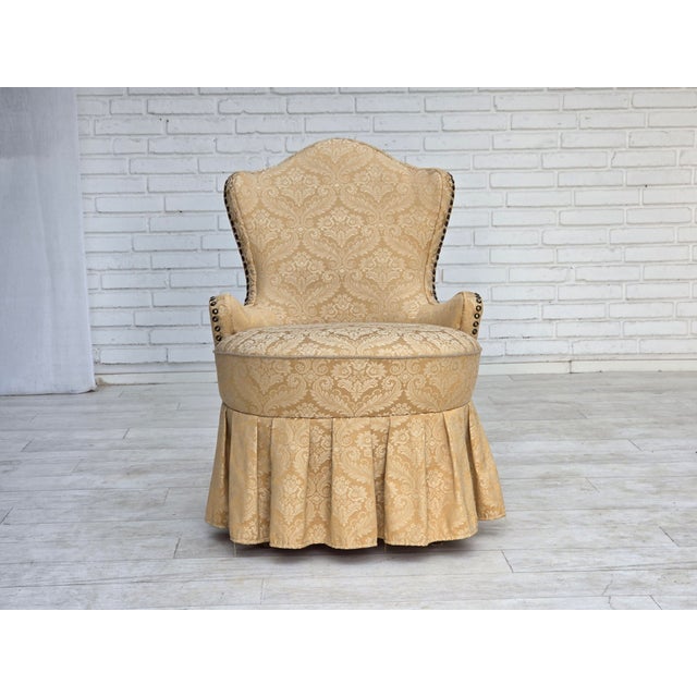 Vintage Danish Cocktail Lounge Chair in Jacquard Fabric and Beech, 1960s For Sale - Image 18 of 18