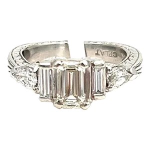 1.25 Ct Emerald Cut Diamond Ring Size 4.5