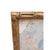 Vintage Euro[ean Watercolor Painting Abstract Light Blue Beige Floral Wood Golden Bamboo Theme Frame Hollywood Regency...