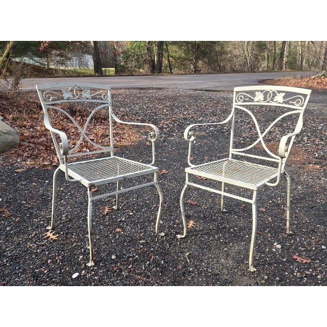 Vintage Salterini Mt. Vernon Wrought Iron Dining Chairs, 6 Pieces, Attributed For Sale - Image 12 of 13