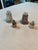 Elegant pair of silver salt and pepper shakers. Glass lined.