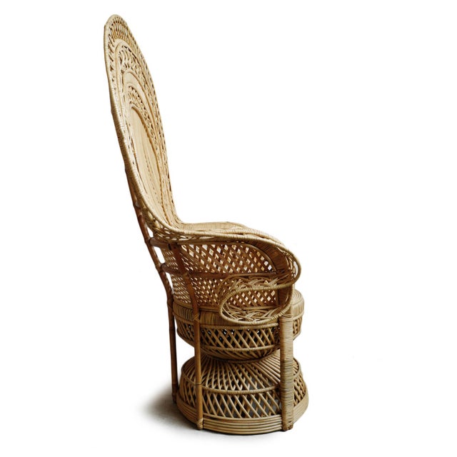 Grand Natural Wicker Peacock Chair Chairish