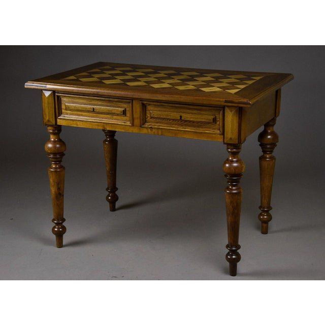 Geometric Parquetry Console or Writing Table in Ash and Oak, 1850-1870 For Sale - Image 16 of 16