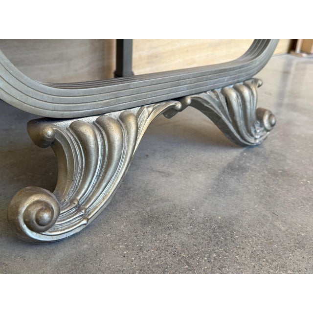 Mid 20th Century Art Deco Pair of Metal Nightstands with Original Crystal door For Sale - Image 13 of 18