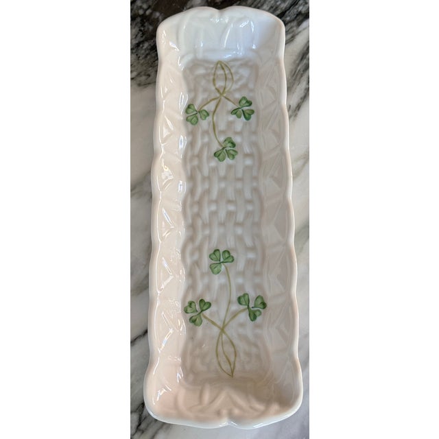 Ceramic Made in Ireland Vintage Belleek Mint Server For Sale - Image 7 of 12
