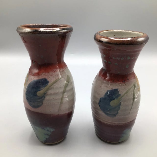 Studio Pottery Art Vases - Pair For Sale - Image 13 of 13