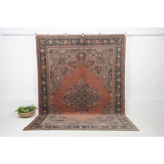 Vintage Persian Hand-Knotted area rug is a semi-antique vintage area rug. The '70s Eastern region of Persia's unique rug...