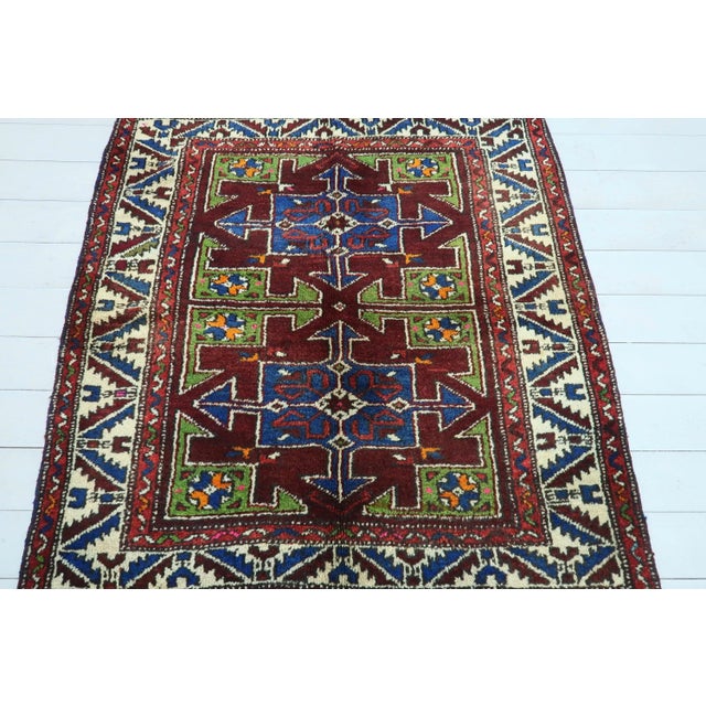 Vintage Oriental Bergama Small Carpet Rug For Sale - Image 6 of 13