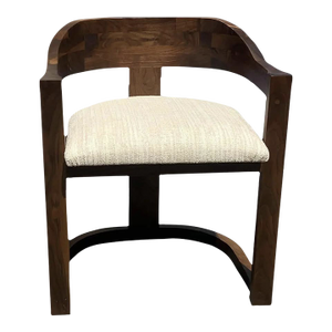 Solid Walnut Dining Chair in Manner of Onassis Chair by Karl Springer Mid-Century Modern