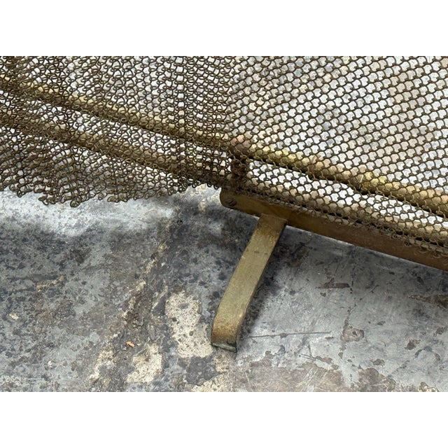 Brass Mesh Fireplace Screen, Vintage For Sale - Image 11 of 12