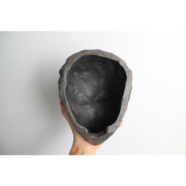 Black Gene Pearson Signed Non-Glazed Ceramic African Female Mask For Sale - Image 8 of 10