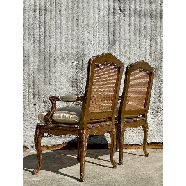 Vintage Regency 19th Century Cane Back Fauteuil Chairs - a Pair For Sale - Image 11 of 12