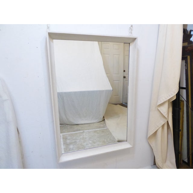 Vintage Modern Whitewashed Mirror For Sale - Image 4 of 5