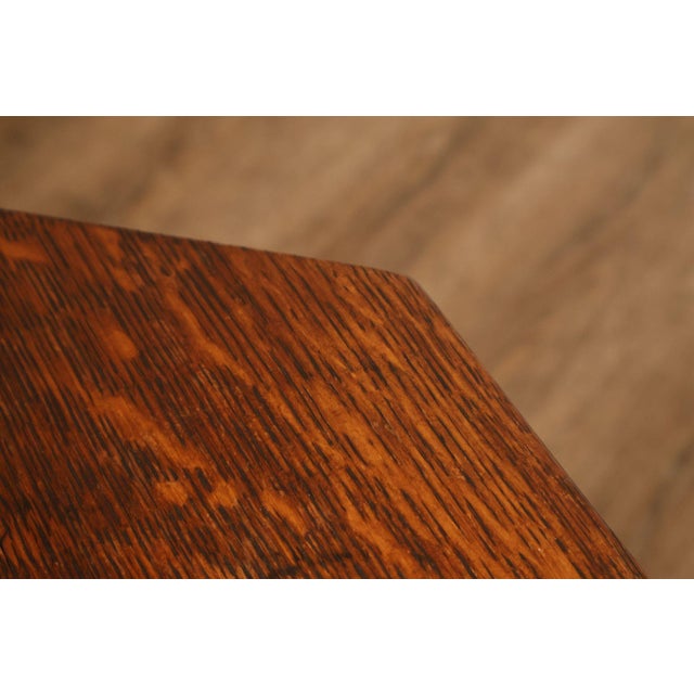 Brown Stickley Mission Collection Oak Octagonal Tabouret Table For Sale - Image 8 of 18