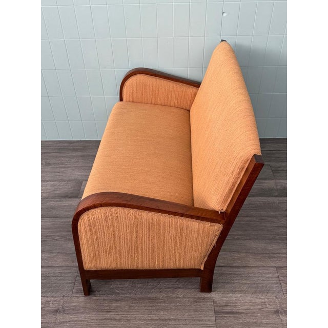 Textile Antique Art Deco Sofa in Bentwood, 1930s For Sale - Image 7 of 11