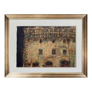 Egon Schiele Lithograph Signed #‘Ed Ltd. Ed. “ Krumau Town-Hall” 1910 +Framing For Sale
