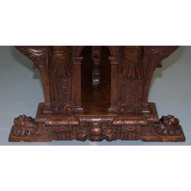 18th Century French Carved Walnut High Table with Extension For Sale - Image 13 of 18